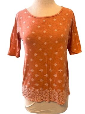 Loft Salmon Patterned Short Sleeve Tee